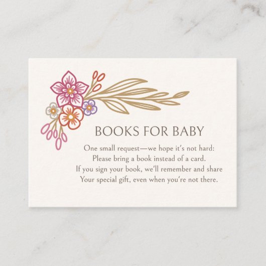 Herfst Herfst Bloemen Boeken Baby shower Informatiekaartje (Voorkant)