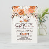Herfst Herfst Bloemen Boho Bruids Tea Party Uitnod Kaart (Staand voorkant)