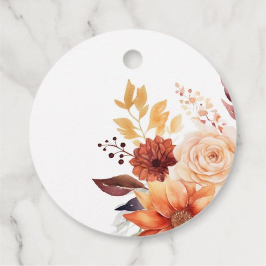 Herfst Herfst Bloemen Boho Bruiloft Bedankjes Labels (Achterkant)