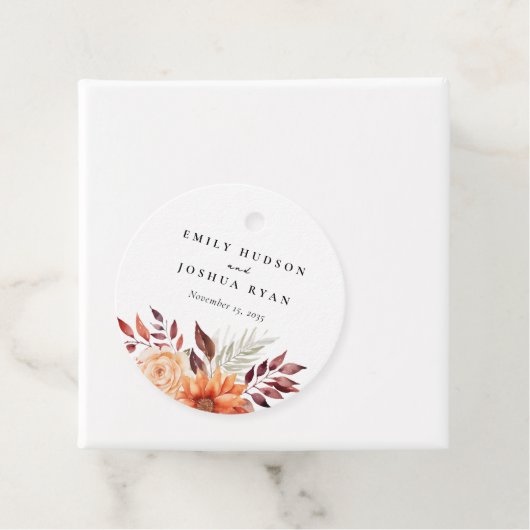 Herfst Herfst Bloemen Boho Bruiloft Bedankjes Labels (In situ)