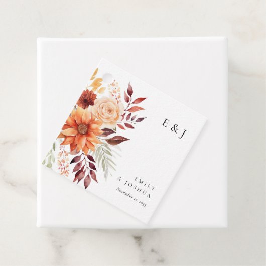 Herfst Herfst Bloemen Boho Bruiloft Bedankjes Labels (In situ)