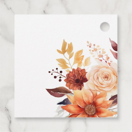Herfst Herfst Bloemen Boho Bruiloft Bedankjes Labels (Achterkant)