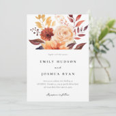 Herfst Herfst Bloemen Boho Bruiloft Kaart (Staand voorkant)