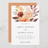 Herfst Herfst Bloemen Boho Bruiloft Kaart (Voorkant / Achterkant)