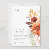 Herfst Herfst Bloemen Boho Bruiloft Kaart (Voorkant)