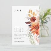 Herfst Herfst Bloemen Boho Bruiloft Kaart (Staand voorkant)