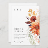 Herfst Herfst Bloemen Boho Bruiloft Kaart (Voorkant / Achterkant)