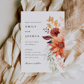 Herfst Herfst Bloemen Boho Bruiloft Kaart