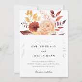 Herfst Herfst Bloemen Boho Bruiloft Kaart (Voorkant)