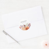 Herfst Herfst Bloemen Boho Bruiloft Ronde Sticker (Envelop)