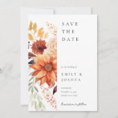 Herfst Herfst Bloemen Boho Bruiloft Save The Date (Voorkant)