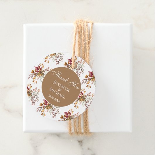 Herfst herfst Bloemen Botanische bruiloft Dank u Bedankjes Labels (In situ)
