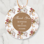 Herfst herfst Bloemen Botanische bruiloft Dank u Bedankjes Labels (Achterkant)