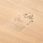 Herfst herfst bloemen bruiloft acryl uitnodigingen (Laagn)