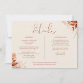 Herfst Herfst Bloemen bruiloft Details Informatie Kaart (Voorkant)