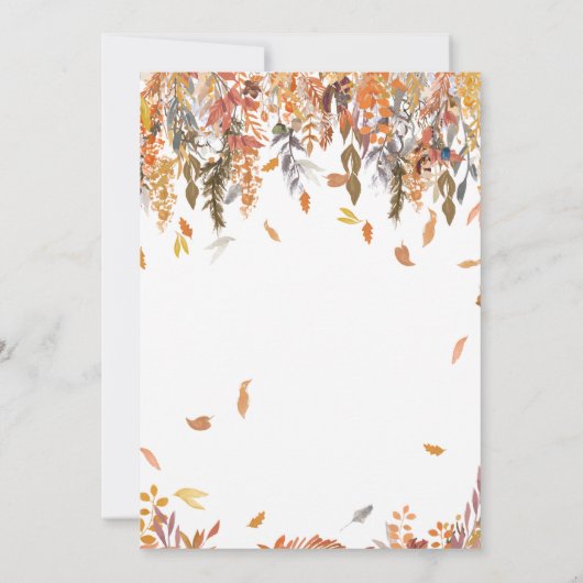 Herfst Herfst Bloemen Chic Bruids Douche Uitnodigi Kaart (Achterkant)