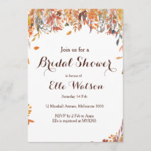 Herfst Herfst Bloemen Chic Bruids Douche Uitnodigi