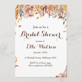 Herfst Herfst Bloemen Chic Bruids Douche Uitnodigi Kaart