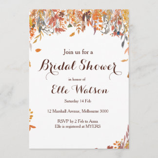 Herfst Herfst Bloemen Chic Bruids Douche Uitnodigi Kaart