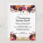 Herfst Herfst Bloemen Goud Glitter Friendsgiving Kaart (Voorkant)