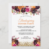 Herfst Herfst Bloemen Gouden Glitter Thanksgiving Kaart (Voorkant)