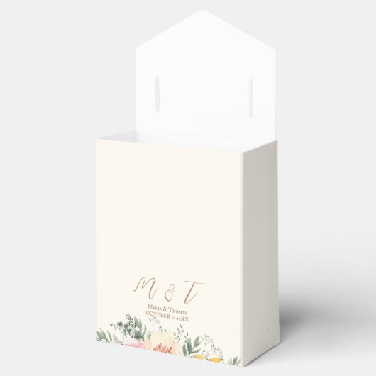 Herfst Herfst Bloemen Huwelijk Monogram Bedankdoosjes (Geopend)