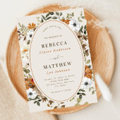  Herfst Herfst Bloemen Monogram Huwelijk Kaart