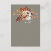 Herfst Herfst Bloemen op Grijs Bruiloft Informatiekaartje (Achterkant)