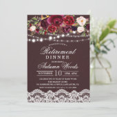 Herfst Herfst Bloemen Pensioen Diner Uitnodiging (Staand voorkant)