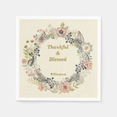 Herfst Herfst Bloemen Personaliseren Party Servet (Voorkant)