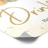 Herfst Herfst Bloemen Pompoen Baby shower Drinken Poster (Hoek)