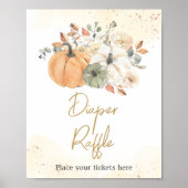 Herfst Herfst Bloemen Pompoen Luier Raffle Poster (Voorkant)