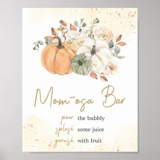 Herfst Herfst Bloemen Pompoen Mom Osa Bar Poster (Voorkant)