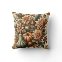 Herfst Herfst Bloemen Pompoen Sierkussen