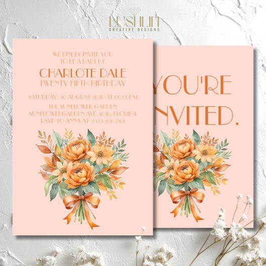 herfst/Herfst Bloemen Rustiek Verjaardagsfeest Kaart