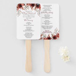 Herfst Herfst Bloemen Trouwprogramma Hand Fan Handwaaier