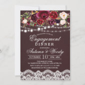 Herfst Herfst Bloemen Verloving Diner Uitnodiging (Voorkant)