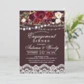 Herfst Herfst Bloemen Verloving Diner Uitnodiging (Staand voorkant)