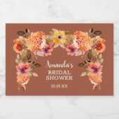 Herfst Herfst Bloemen Vrijgezellenfeest Mini Sparkling Wijnetiket (Enkel label)