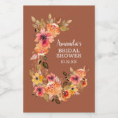 Herfst Herfst Bloemen Vrijgezellenfeest Mini Wijn Etiket (Enkel label)