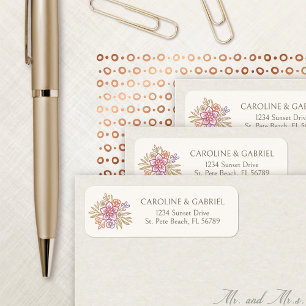 Herfst Herfst Bloemen Wildflower Trouwadres Etiket