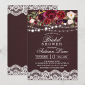 Herfst herfst bloemenbruids doucheuitnodiging kaart (Voorkant / Achterkant)