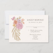 Herfst herfst bloemenbruiloft RSVP kaartje (Voorkant)