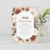 herfst herfst bloemenfeest 50e trouwdag kaart (Staand voorkant)