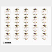 Herfst herfst bloemenkoper baby shower dank u ronde sticker (Vel)