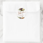 Herfst herfst bloemenkoper baby shower dank u ronde sticker (Tas)