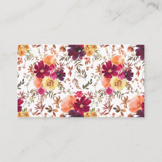 Herfst Herfst Bloemenluier Raffle Behuizing Kaart (Achterkant)