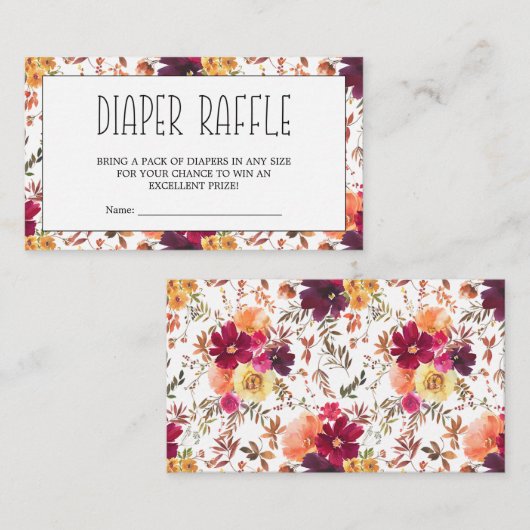 Herfst Herfst Bloemenluier Raffle Behuizing Kaart (Voorkant / Achterkant)