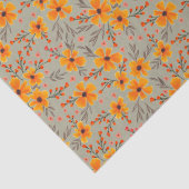 Herfst Herfst Bloemenpatroon Salie Groen Tissuepapier (Detail)