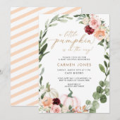 Herfst herfst bloemenpompoen Baby shower uitnodigi Kaart (Voorkant / Achterkant)